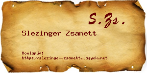 Slezinger Zsanett névjegykártya